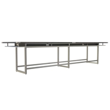 Mirella 16' Standing Height Conference Table in Stone Gray