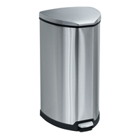 Stainless Step-On 10 Gallon Receptacle Trash can; Garbage can; Trash cans; Waste can; Waste basket; Wasbasket; Trash bins; Trash collection; Trash collection bins;  Steel trash can; Steel garbage can; Waste receptacle; Step on trash can; Step on garbage can; Step on waste receptacle