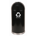 Dome Top Recycling Receptacle, Color: Black