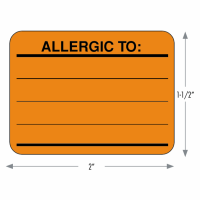 Large Allergy Label (Fluorescent Orange) 