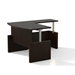 Aberdeen Height-Adjustable L-Shaped Bow Front Desk in Mocha - AT56LDC