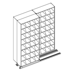 8-Tier 36"W Medical Shelving on Kwik-Track (2/1 System) 