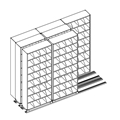 8-Tier 36"W Medical Shelving on Kwik-Track (3/2/2 System)