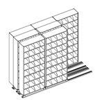 8-Tier 36"W Medical Shelving on Kwik-Track (3/2/2 System) 