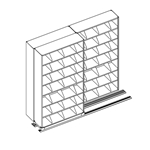 7-Tier 42"W Medical Shelving on Kwik-Track (2/1 System) 