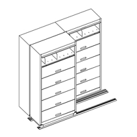 6-Tier Flip n File Cabinets on Kwik-Track (2/1 System) 