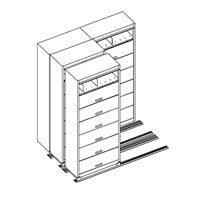 7-Tier Flip n File Cabinets on Kwik-Track (2/1/1 System) 