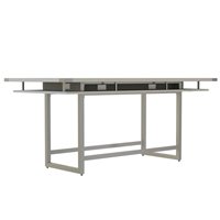 Mirella 8 Standing Height Conference Table in White Ash 