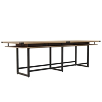 Mirella 12 Standing Height Conference Table in Sand Dune 