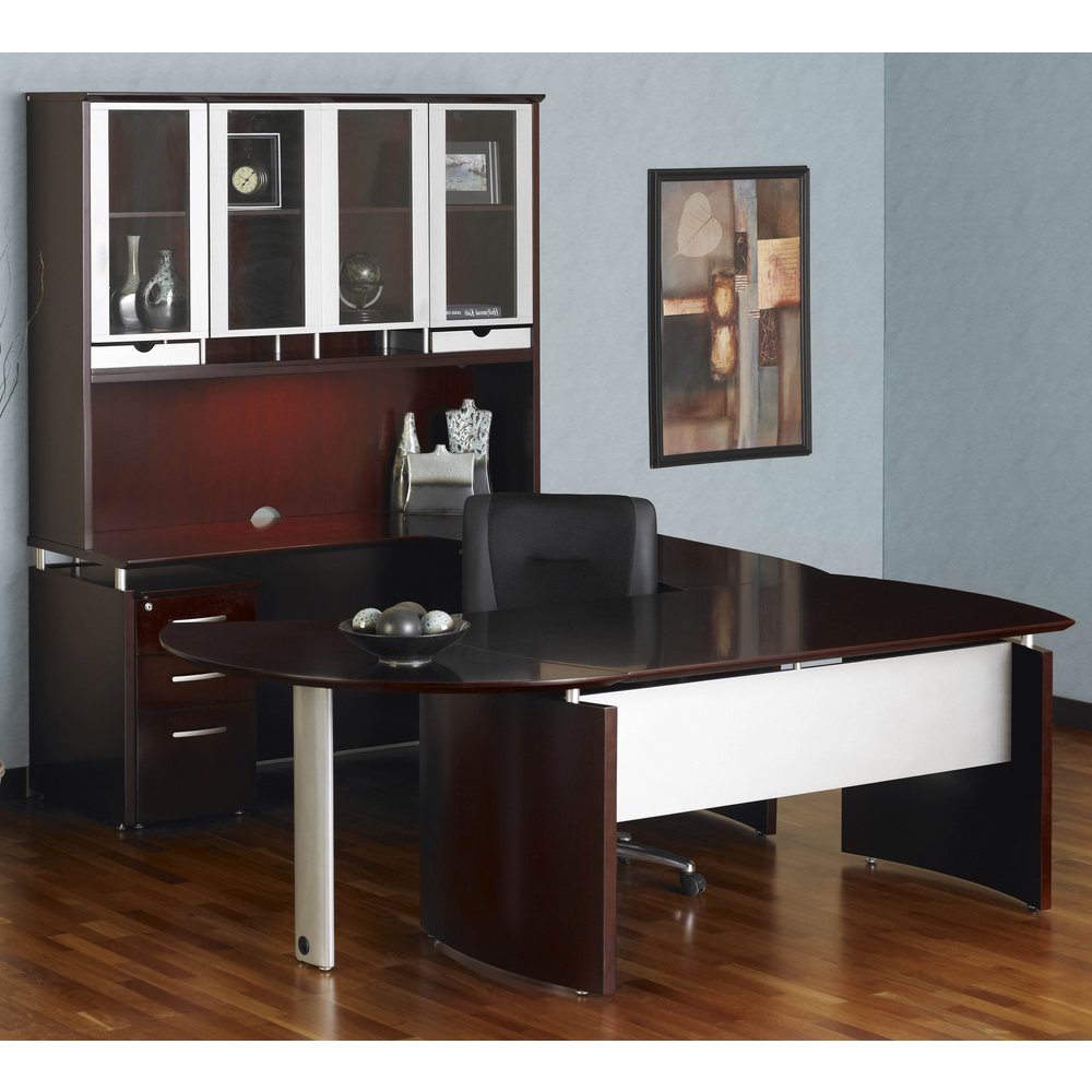 Mayline Napoli 72 Left Handed U Shaped Desk With Hutch In