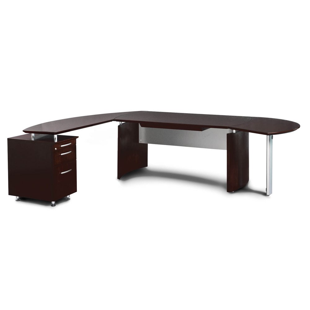 Mayline Napoli 72 W Desk With 63 Left Handed Return In Mahogany