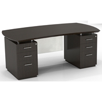 Sterling Double Pedestal Desk in Textured Mocha 