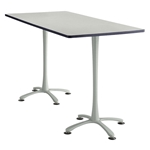 72" x 36" Cha-Cha Standing-Height Rectangular Team Table Collaboration table; Conference table; Meeting table; Bistro height table; Round table; Tall table; Table and base; Table with base; Break room table; Gathering table; Standing table; Stand up table; Standup table