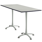 84" x 36" Cha-Cha Standing-Height Rectangular Team Table Collaboration table; Conference table; Meeting table; Bistro height table; Round table; Tall table; Table and base; Table with base; Break room table; Gathering table; Standing table; Stand up table; Standup table