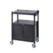 Steel Adjustable AV Cart with Cabinet - 8943BL