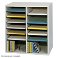 16 Comp. Wood Adjustable-Compartment Literature Organizer
