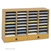 32 Comp. Wood Adjustable-Compartment Literature Organizer - 9494GR