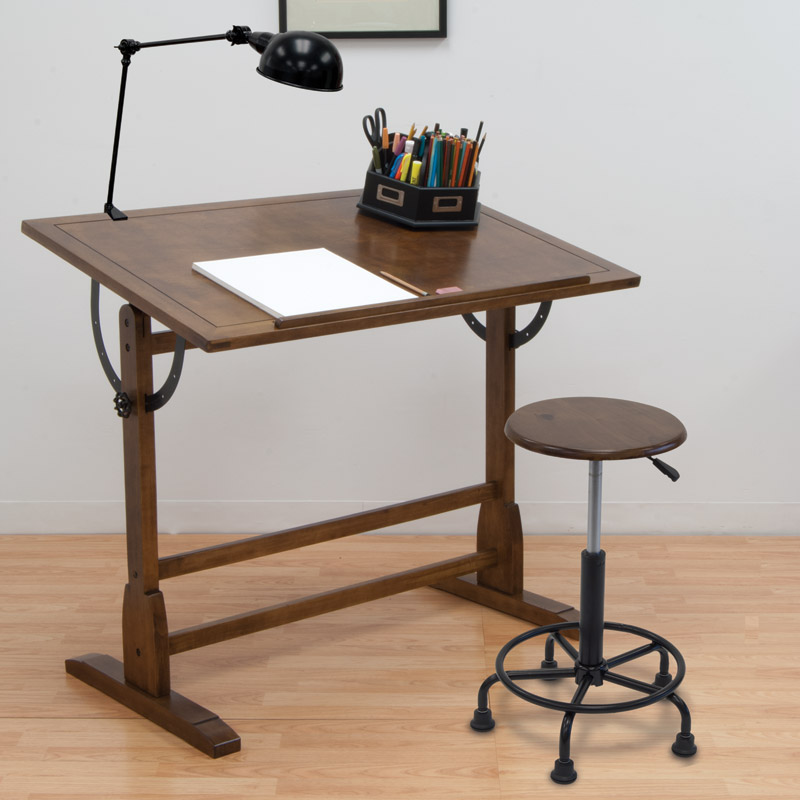 Studio Designs 42" Vintage Drafting Table, Color: Rustic Oak 13305