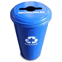 Tall Round Combination Top Recycling Receptacle 