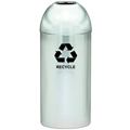 Dome Top Recycling Receptacle, Color: Polished Metal