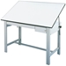 DM72CT : Alvin 37.5" x 72" Design Master 4-Post Drafting Table, Tool and Reference Drawers, Color: Grey