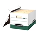 R-Kive White-Green Storage Boxes, LETTER/LEGAL, Carton of 12 - F07241