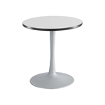 Cha-Cha 30" Round Table with Trumpet Base Collaboration table; Conference table; Meeting table; Sitting height table; Round table; Short table; Table and base; Table with base; Break room table; Gathering table