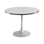 Cha-Cha 42" Round Table with Trumpet Base Collaboration table; Conference table; Meeting table; Sitting height table; Round table; Short table; Table and base; Table with base; Break room table; Gathering table