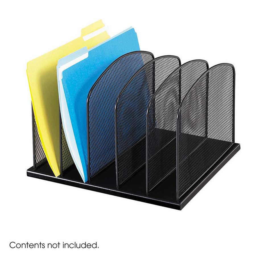 3256BL : Safco Onyx Mesh Desk Organizer 5 Upright Sections
