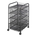 Onyx Mesh File Cart with 4 Drawers