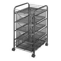 5214BL : Safco Onyx Mesh File Cart with 4 Drawers