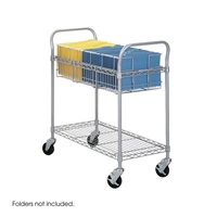 36"W Wire Mail Cart Cart; Carts; Mail cart; Office furniture; Mailroom furniture; Mailroom cart; Mail room cart; Mail room furniture; Delivery cart; Mail delivery cart; Gray cart; Gray carts; Gray mail cart; Gray office furniture