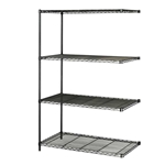 Industrial Wire Shelving - Add-on Unit - 48"W x 24"D x 72"H Industrial wire shelving; Industrial wire storage shelving; Industrial backroom shelving; Industrail back room shelving; Steel shelving; Storage shelving; Extra strength steel shelving; Garage storage; Backroom storage; Backroom shelving; Backroom organziation; Back room storage; Back room shelving; Back room organziation; Facility maintenance; Heavy duty steel shelving; Black steel shelving; Black storage shelving; Black extra strength steel shelving