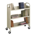 Steel 3-Shelf Single-Sided Book Cart