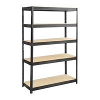 Boltless Steel and Particleboard Shelving 48x18 Particleboard shelving; Boltless shelving; Boltless steel shelving; Steel shelving; Storage shelving; Extra strength steel shelving; Garage storage; Backroom storage; Backroom shelving; Steel racking; Facility maintenance; Heavy duty steel shelving; Black steel shelving; Black storage shelving; Black extra strength steel shelving
