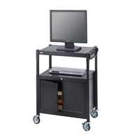 Steel Adjustable AV Cart with Cabinet Projector stand; Projector cart; Presentation Stand; A/V Cart; Media Cart; Office Furniture; Black Projector stand; Black Projector cart; Black Presentation Stand; Black A/V Cart; Black Media Cart; Black Office Furniture; black; projector; stand