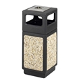 Canmeleon Receptacle Outdoor Series Aggregate Panel Side Opening with Urn Aggregate panel receptacle; Trash Can; Trash receptalce; Waste receptacle; Trash bin; Outdoor trash can; Outdoor waste receptacle; Outdoor receptacle; Plastic receptacle; Outdoor garbage can; Garbage can; Waste containers; Waste container