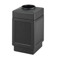 Canmeleon Recessed Panel Outdoor Receptacle Top Opening Recessed panel receptacle; Trash Can; Trash receptalce; Waste receptacle; Trash bin; Outdoor trash can; Outdoor waste receptacle; Outdoor receptacle; Plastic receptacle; Outdoor garbage can; Garbage can; Waste containers; Waste container