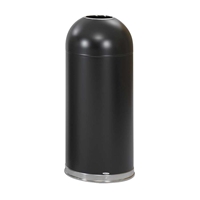 Open Dome Top Receptacle Trash can; Garbage can; Trash cans; Waste can; Waste basket; Wasbasket; Trash bins; Trash collection; Trash collection bins;  Steel trash can; Steel garbage can; Dome top trash can; Dome top garbage can