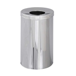Chrome Open Top Receptacle Trash can; Garbage can; Trash cans; Waste can; Waste basket; Wasbasket; Trash bins; Trash collection; Trash collection bins;  Steel trash can; Steel garbage can; Open top trash can; Open top garbage can