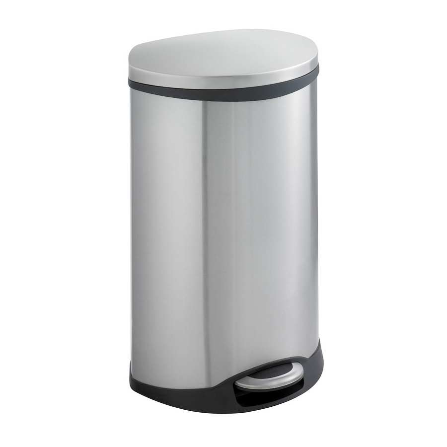 Safco Black 12 Gallon Step-On Dome Receptacle 