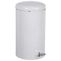 7 Gallon Step-On Metal Receptacle, Color: White 