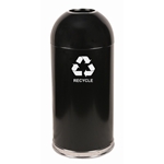 Dome Top Recycling Receptacle, Color: Black 