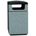 Poly-Lite Crete 47 Gallon Square Trash Side Load with Access Door Receptacle